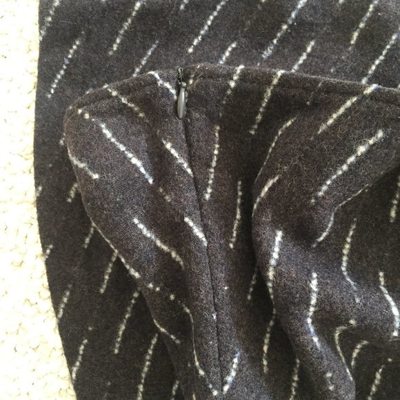 Wool A-Line Flared Trumpet Skirt w/ Belt - Picture 6 of 10